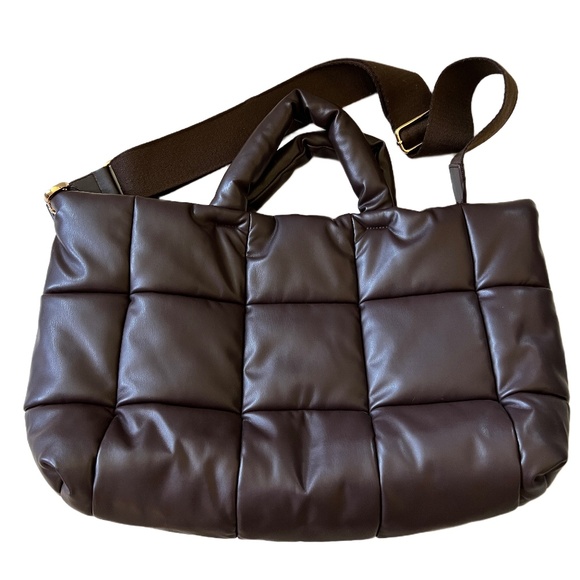 Shiraleah Puffy Tote-Brown - Picture 2 of 10